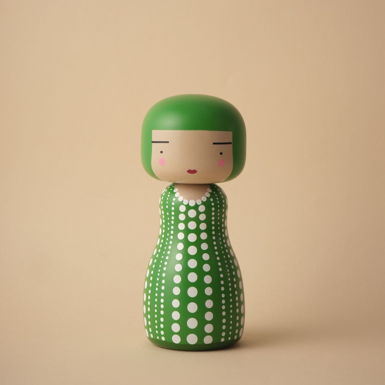 Lucie Kaas Kokeshi Doll Dot Green Dekofigur Limitierte Auflage