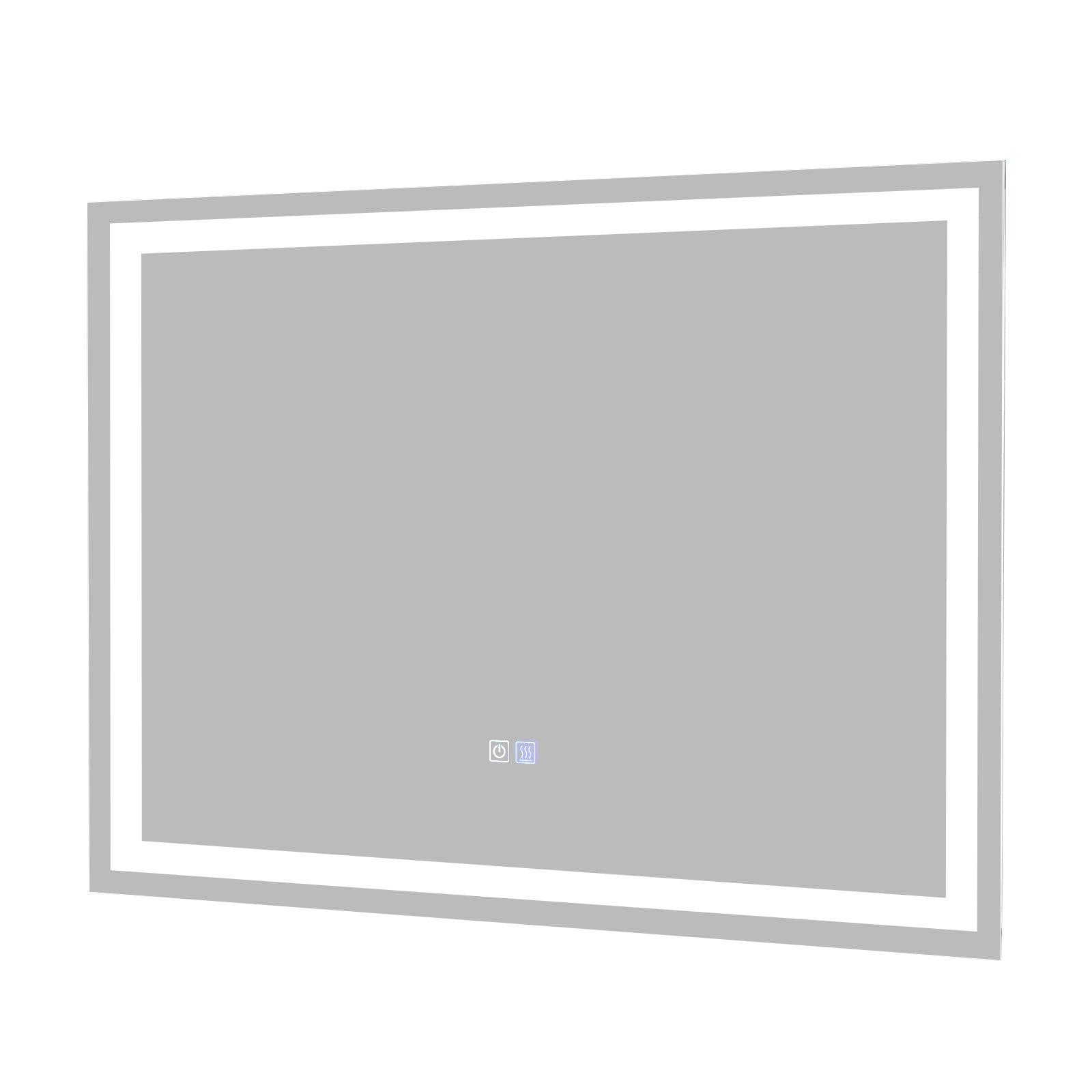COSTWAY Badspiegel LED-Spiegel Silber mit Anti-Beschlag - Bild 2