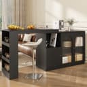 i@home Bartisch 360° drehbar Schwarz mit Stauraum Bild 2