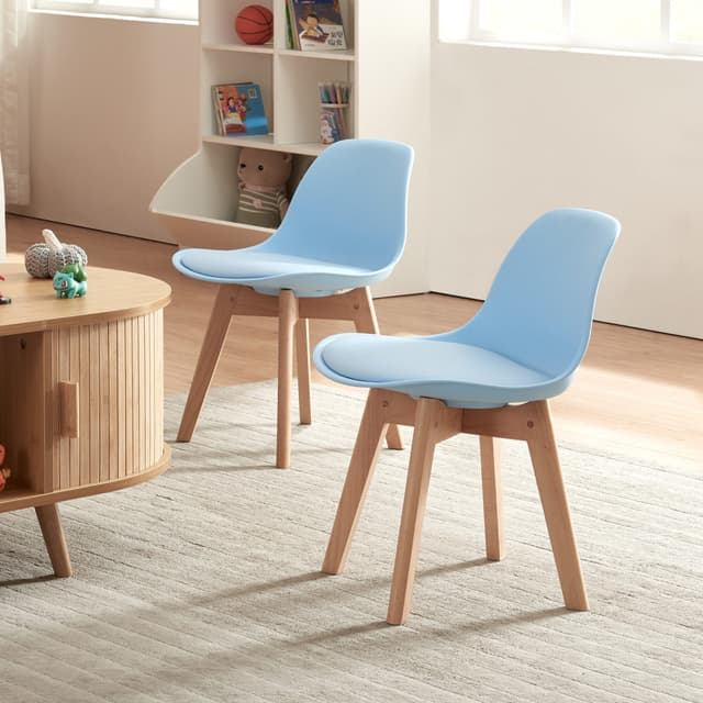 Gepolsterter Kinderstuhl - Himmelblau (2er Set)