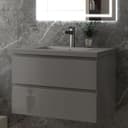 duschspa Waschtisch Waschbecken mit Unterschrank Dunklegrau Bild 2