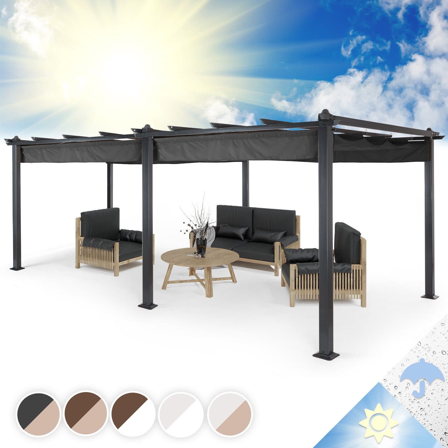 Blumfeldt Pavillon Pantheon 3x6m Grau Aluminium - Bild 2