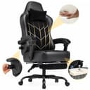 HOMALL Gaming-Stuhl mit Federkern, atmungsaktiver Stoff, Fußstütze, ergonomisch Bild 2