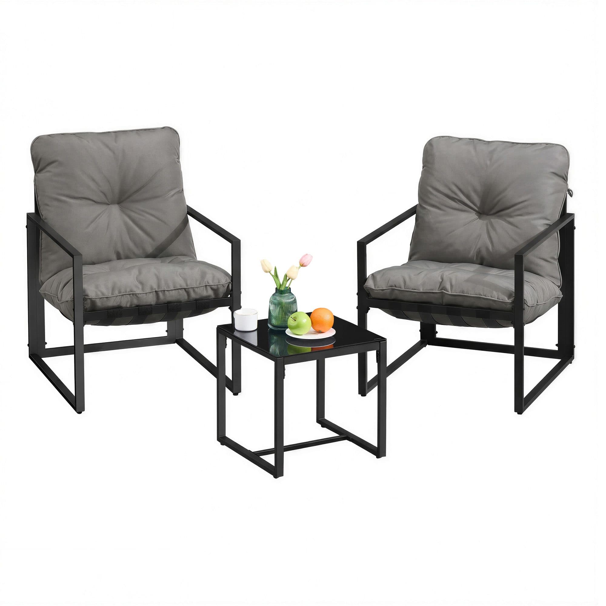 SONGMICS Gartenlounge-Set 3-teilig Grau - Bild 2