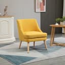 HOMCOM Relaxsessel mit Armlehne Gelb Leinen-Touch Bild 2