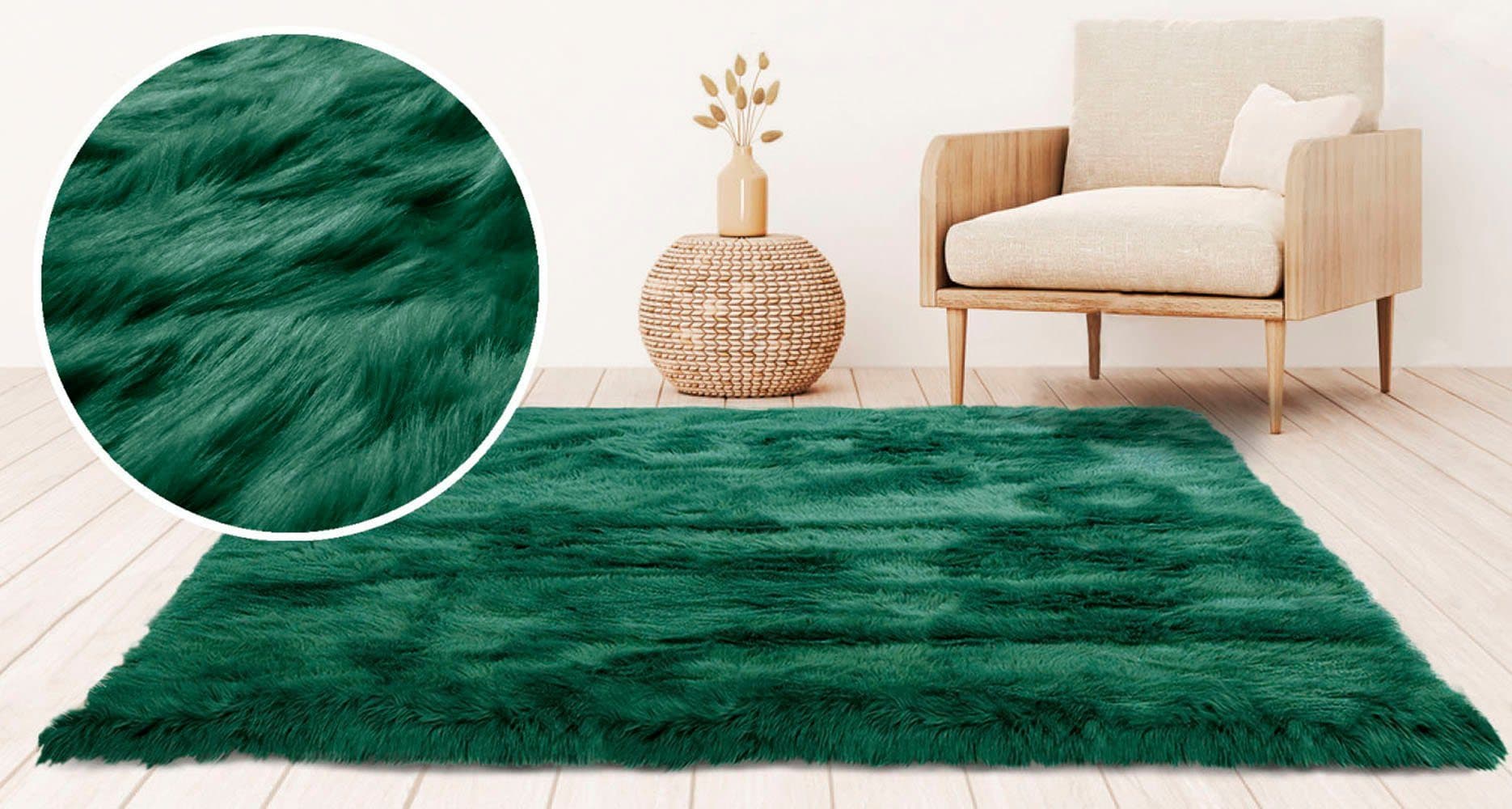 OTTO HOME Hochflor-Teppich Valeria Flaschengrün 60x90 cm - Bild 2