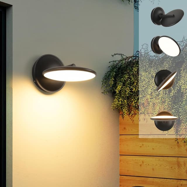 BlingBin LED Wandleuchte 12W Außenlampe Schwarz Aluminium