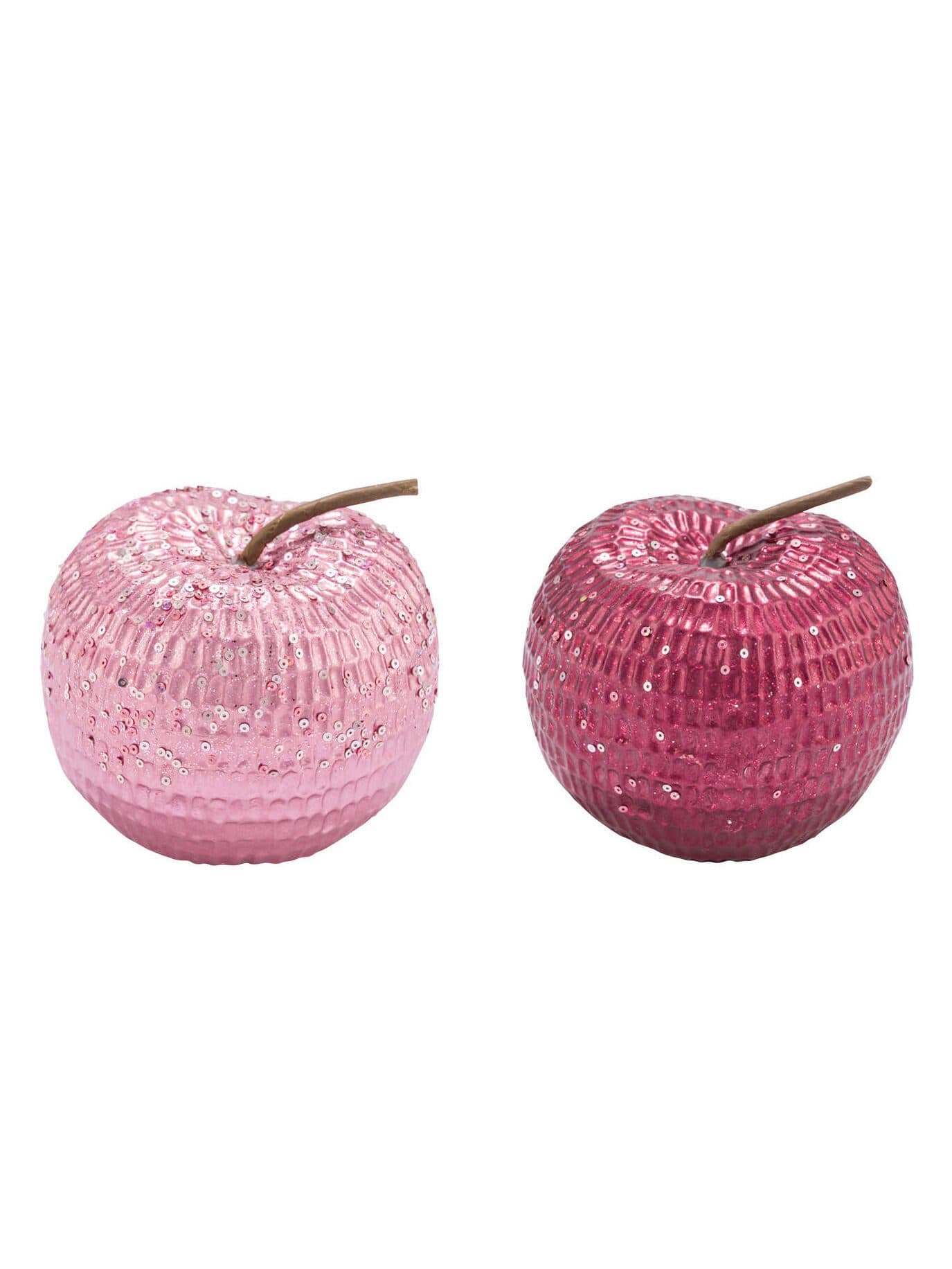 Dekorieren macht glücklich Glitzer Keramikapfel 2er-Set Rosa