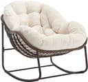 LVHOM Schaukelstuhl Rattan Stahlrahmen Bild 2