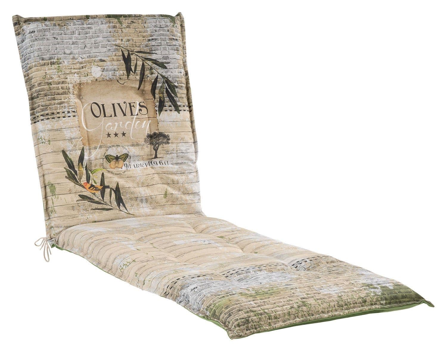 GO-DE Liegenauflage GARDOLI Grün-Braun Olivenblatt-Motiv - Bild 2