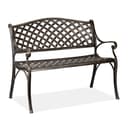 relaxdays Gartenbank Metall Schwarz-Bronze 2-Sitzer Bild 2