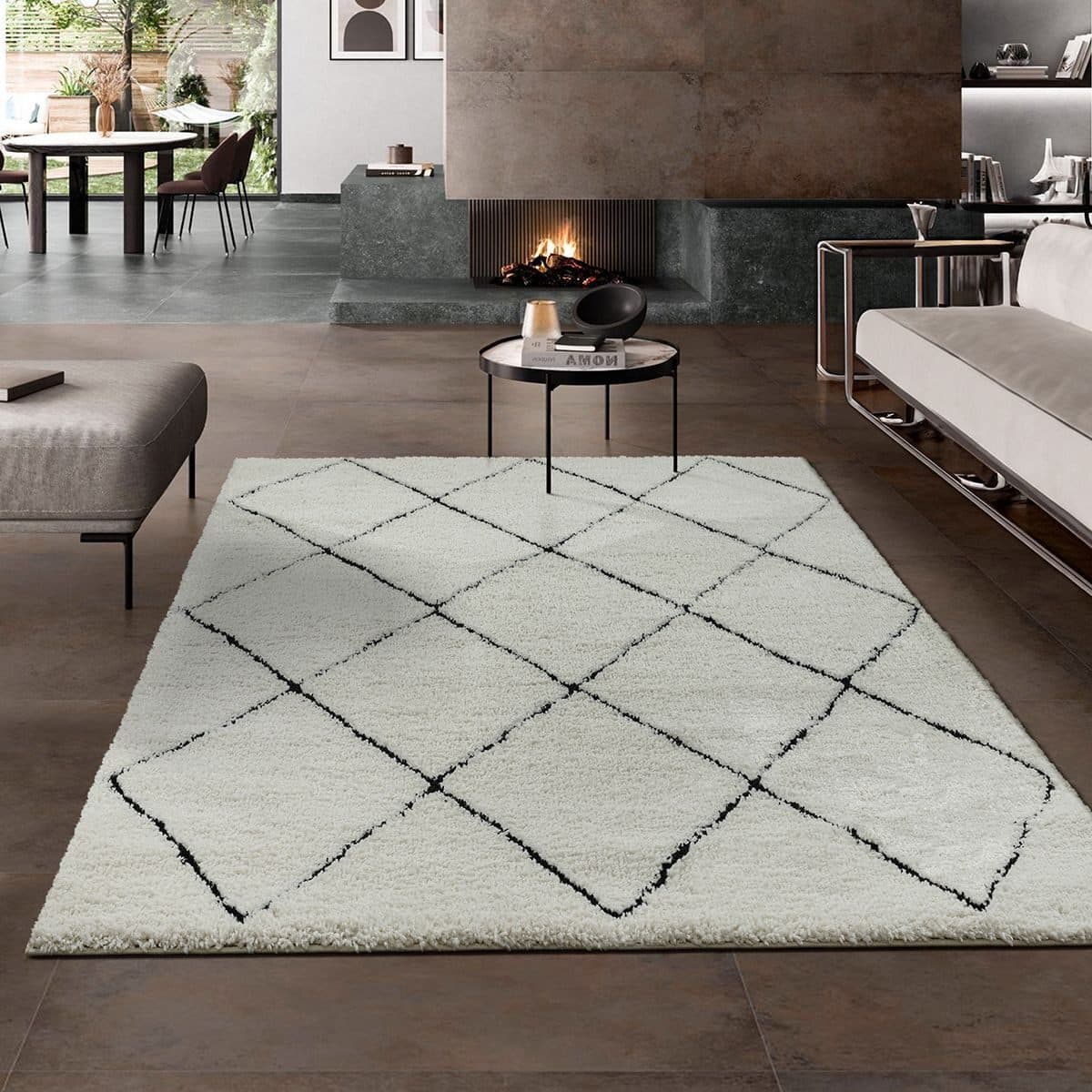 Teppich Bahar Shaggy Skandinavisch Creme/Grau Polypropylen - Bild 2