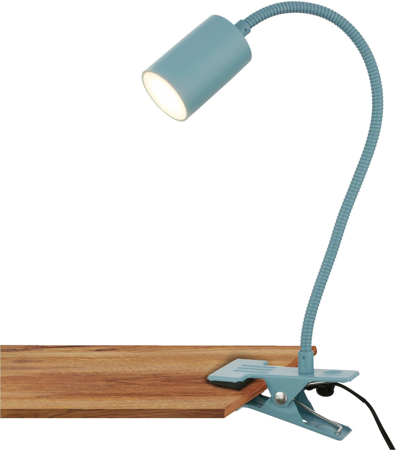 BRILONER LEUCHTEN Schreibtischlampe FLEKS Taubenblau LED Klemme
