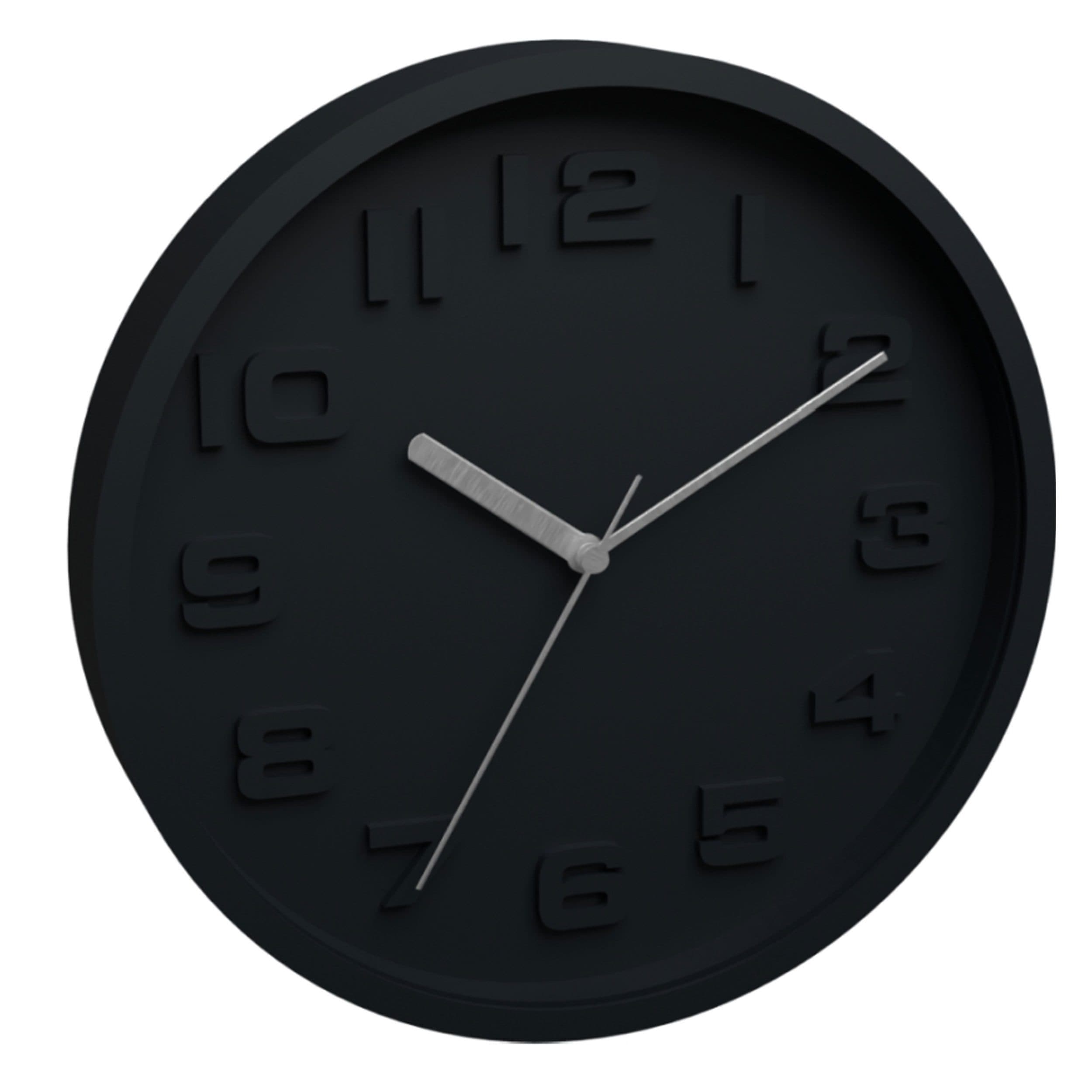 Miraval Wanduhr Schwarz 30 cm mit großen Zahlen