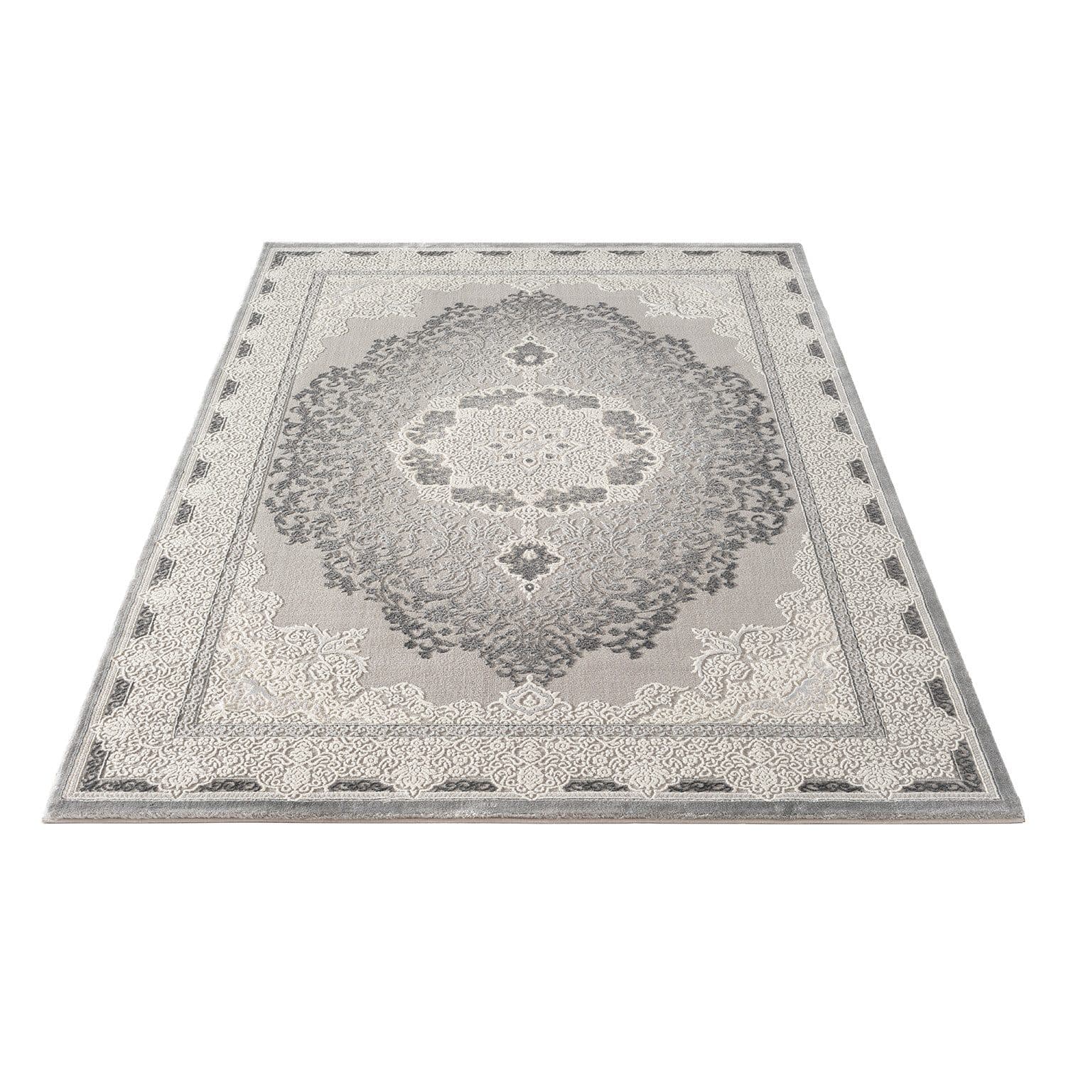 Carpetilla Designteppich Wohnzimmer Teppich Designer Teppich Orient Musterung Modern Grau - Bild 2