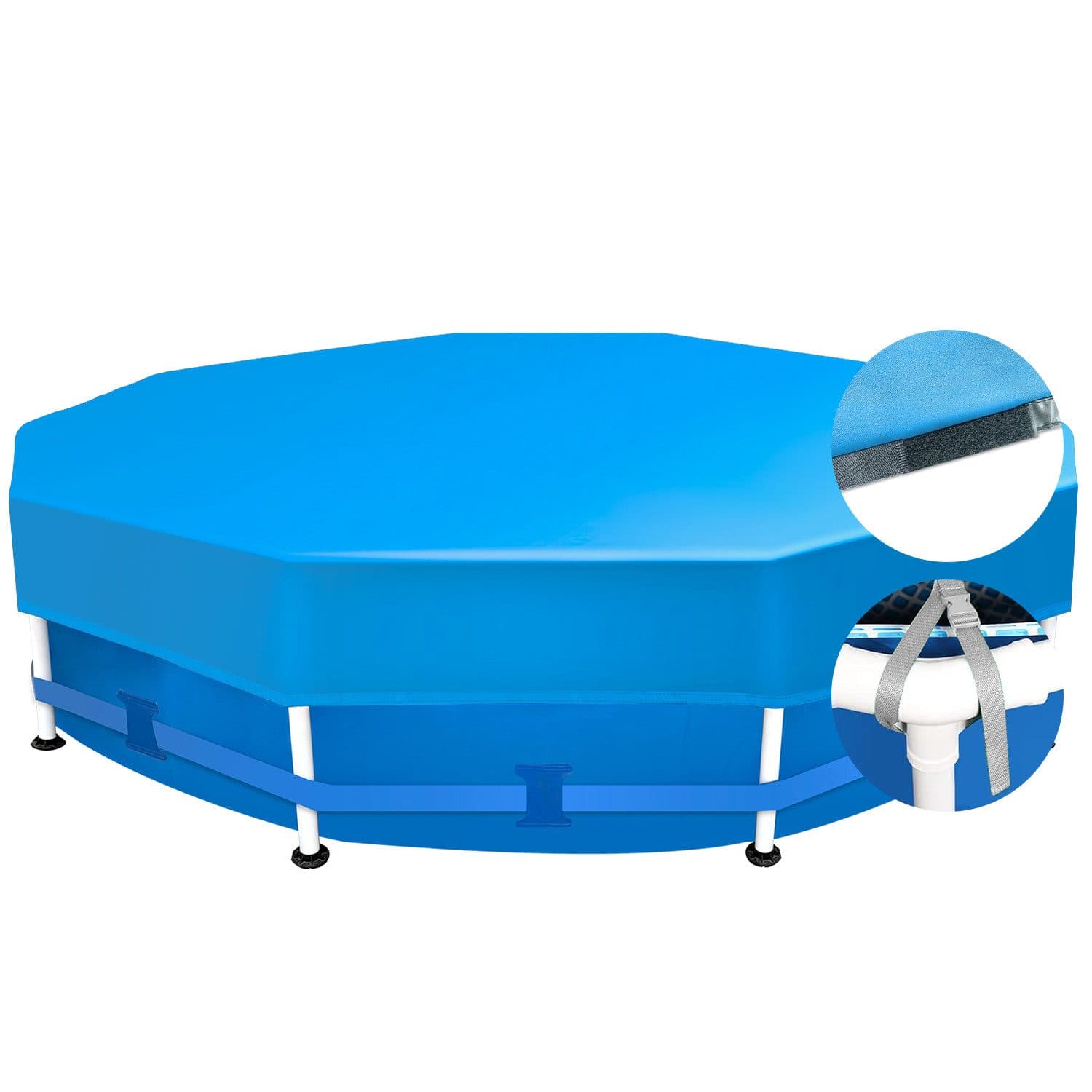 Sekey Pool-Abdeckplane Rund Blau Reißfest - Bild 2