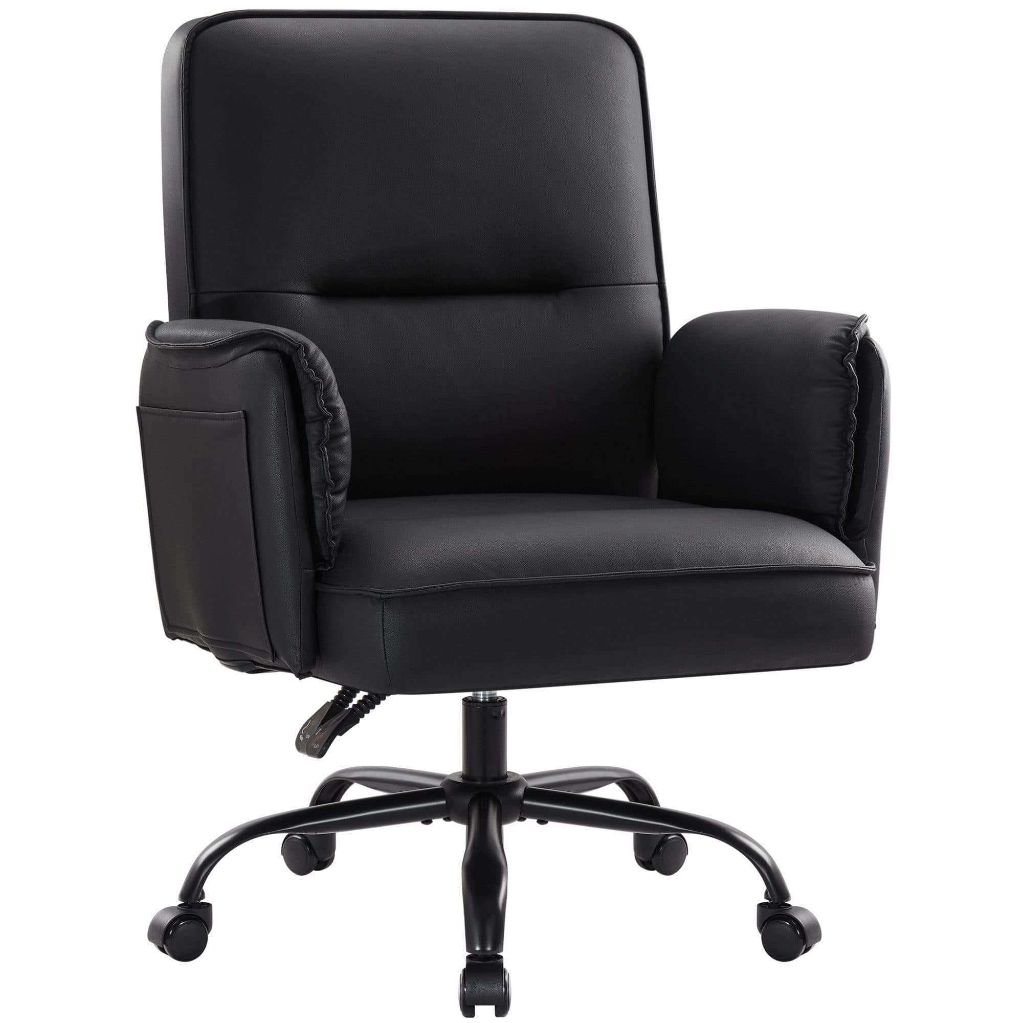 IWMH Chefsessel Ergonomisch PU-Leder Schwarz Höhenverstellbar - Bild 2