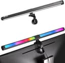 Quntis Schreibtischlampe mit RGB, 40/51cm 2in1 Monitor Lampen für Büro, Jugendzimmer, Studie, Gaming RGB, LED wechselbar, Tageslichtweiß, Variables RGB-Umgebungslicht, pc bildschirmlampe mit einstellbare Farbtemperatur Helligkeit, deko Bild 2