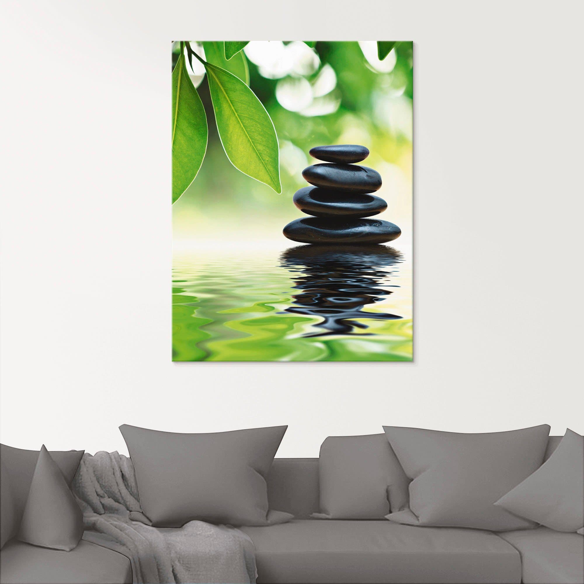 Artland Glasbild Zen Steinpyramide Grün Transparent Modern - Bild 2