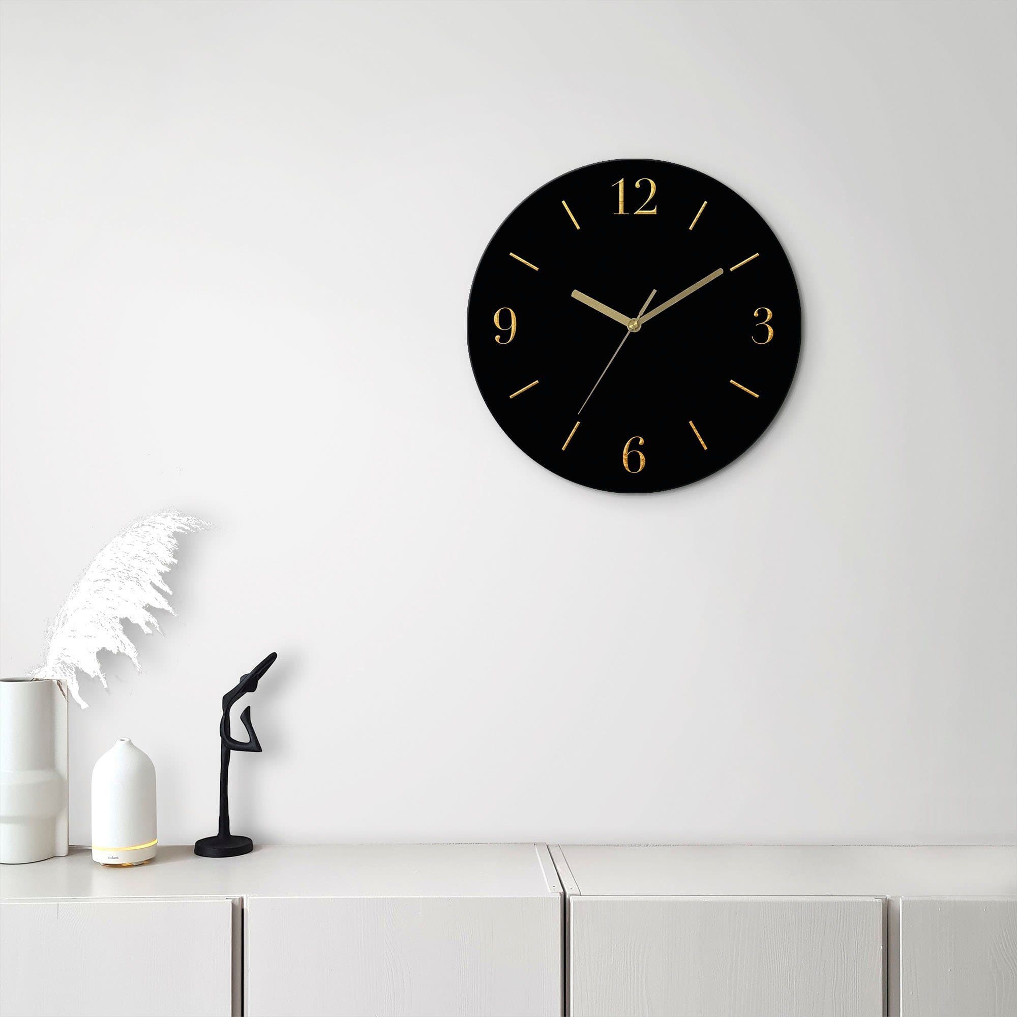 OTTO HOME Wanduhr Aurum Schwarz Glas Funk- oder Quarzuhrwerk - Bild 2
