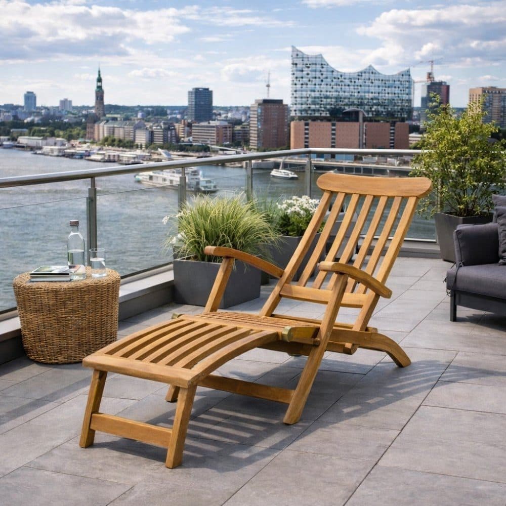 LebensWohnArt Gartenliege KURSI Teak Sonnenliege klappbar - Bild 2