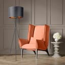 PACO HOME Stehlampe Kate Schwarz E27 Velour Bild 2