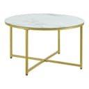 en.casa Couchtisch Marmor-Optik Weiß-Gold Glas Bild 2