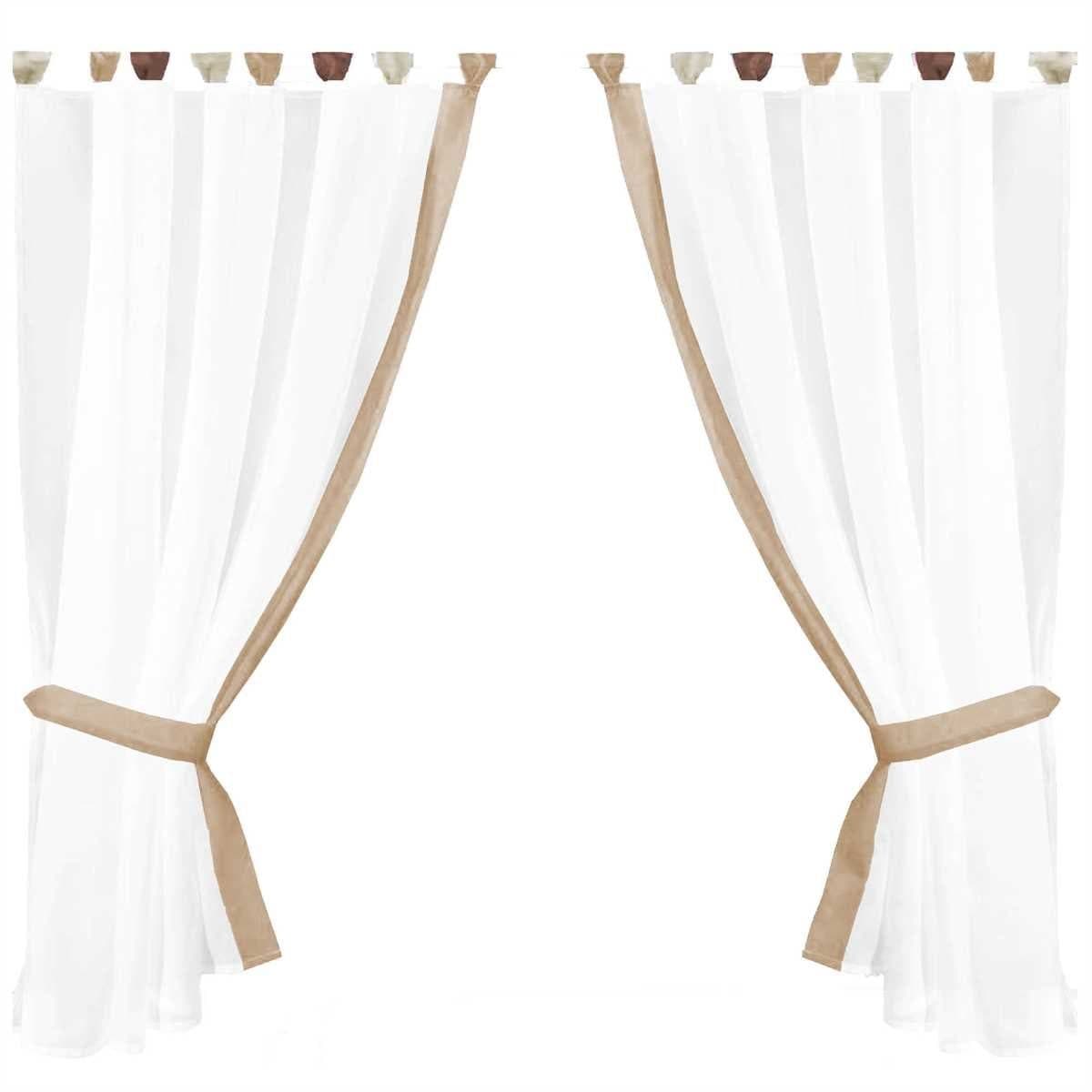 Arsvita Gardinenset Schlaufenvorhang Transparent Beige Landhausstil - Bild 2