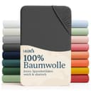 Laleni Spannbettlaken Grau 100% Baumwolle Rundumgummizug Kinderbett Bild 2