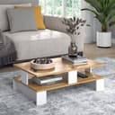 Vicco Couchtisch Belina Goldkraft Eiche/Weiß 2 Ebenen Bild 2
