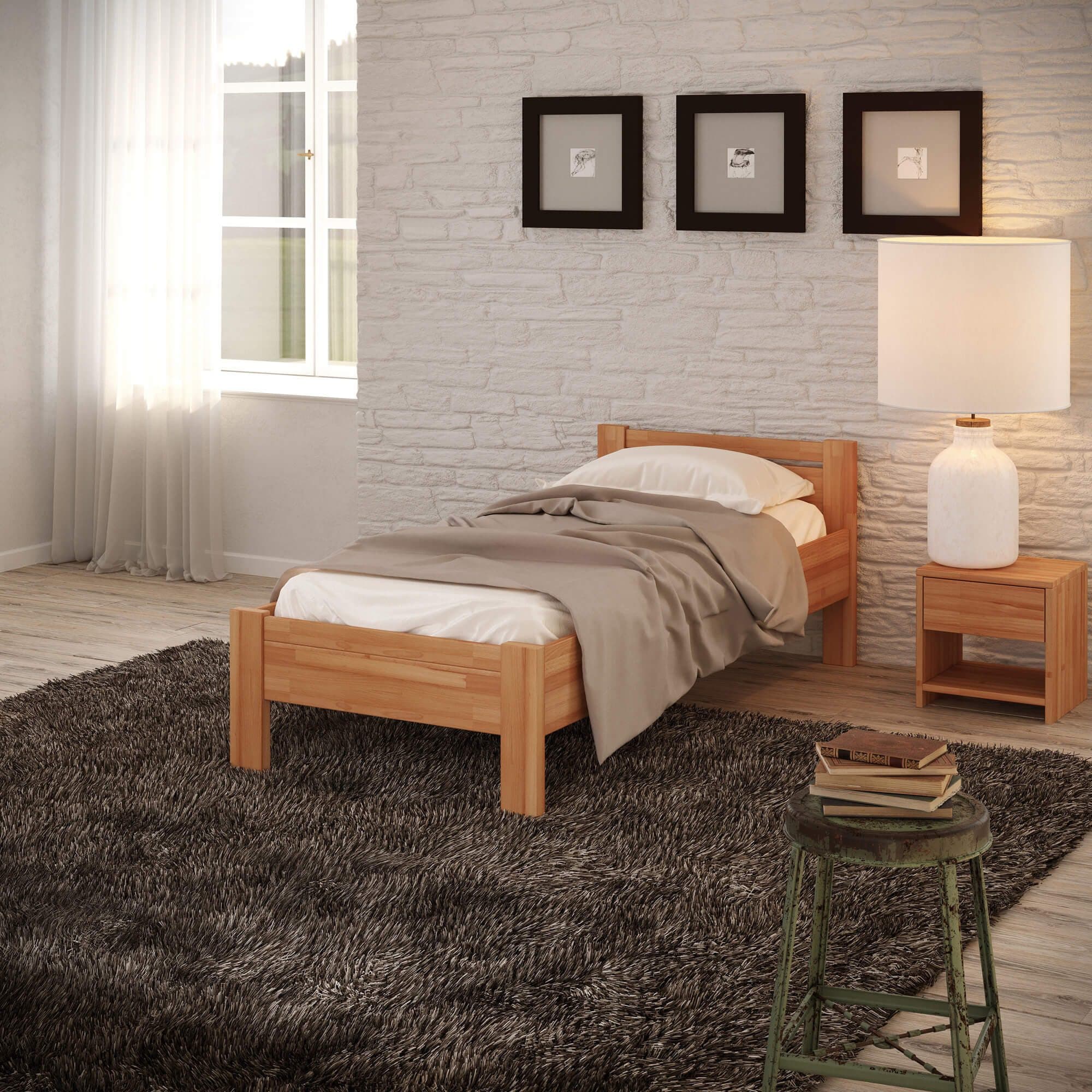 Krok Wood Massivholzbett SiSi Seniorenbett Buche mit Nachttisch - Bild 2