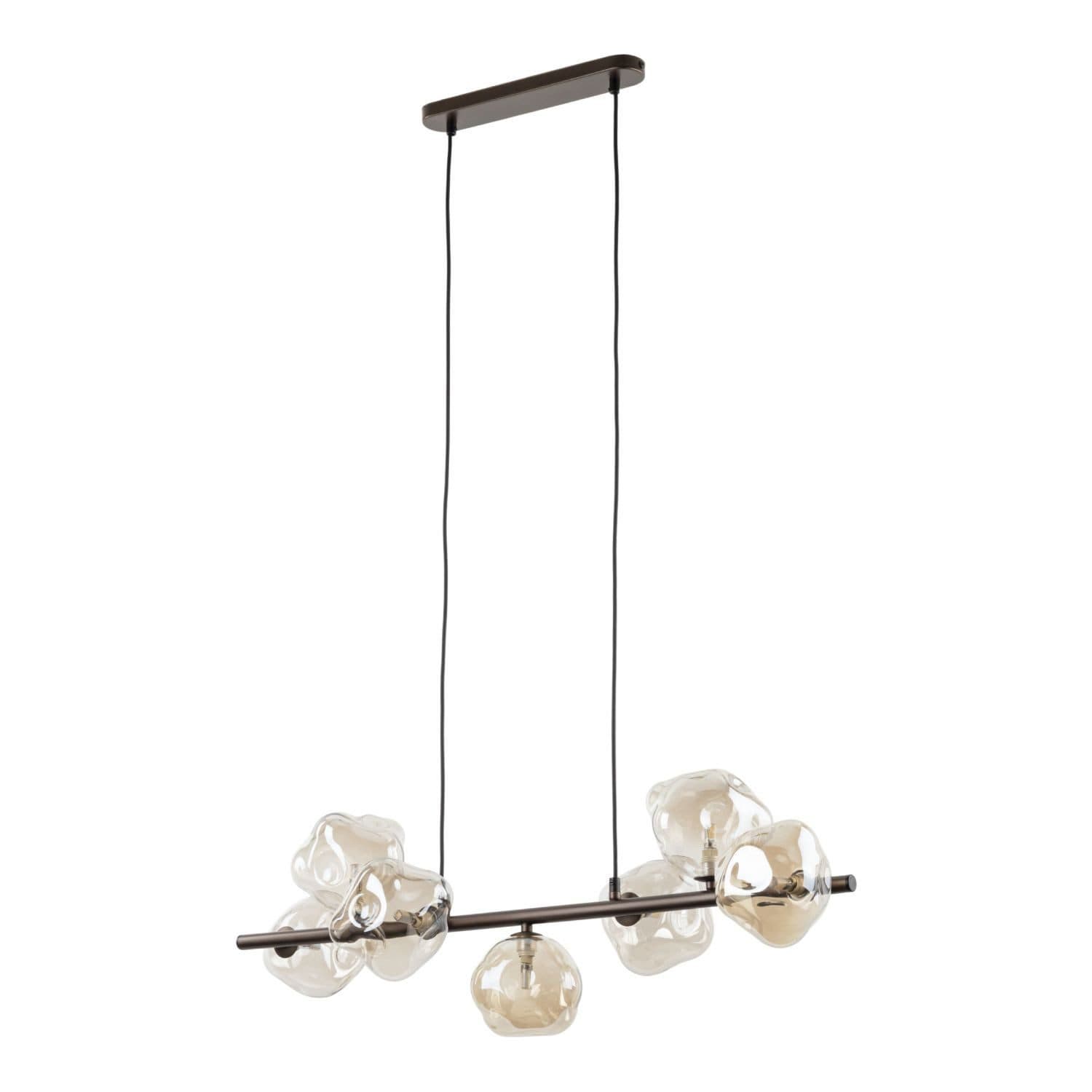 Licht-Erlebnisse Pendelleuchte UMERA Rauchglas Metall G9 Braun Cognac Modern - Bild 2