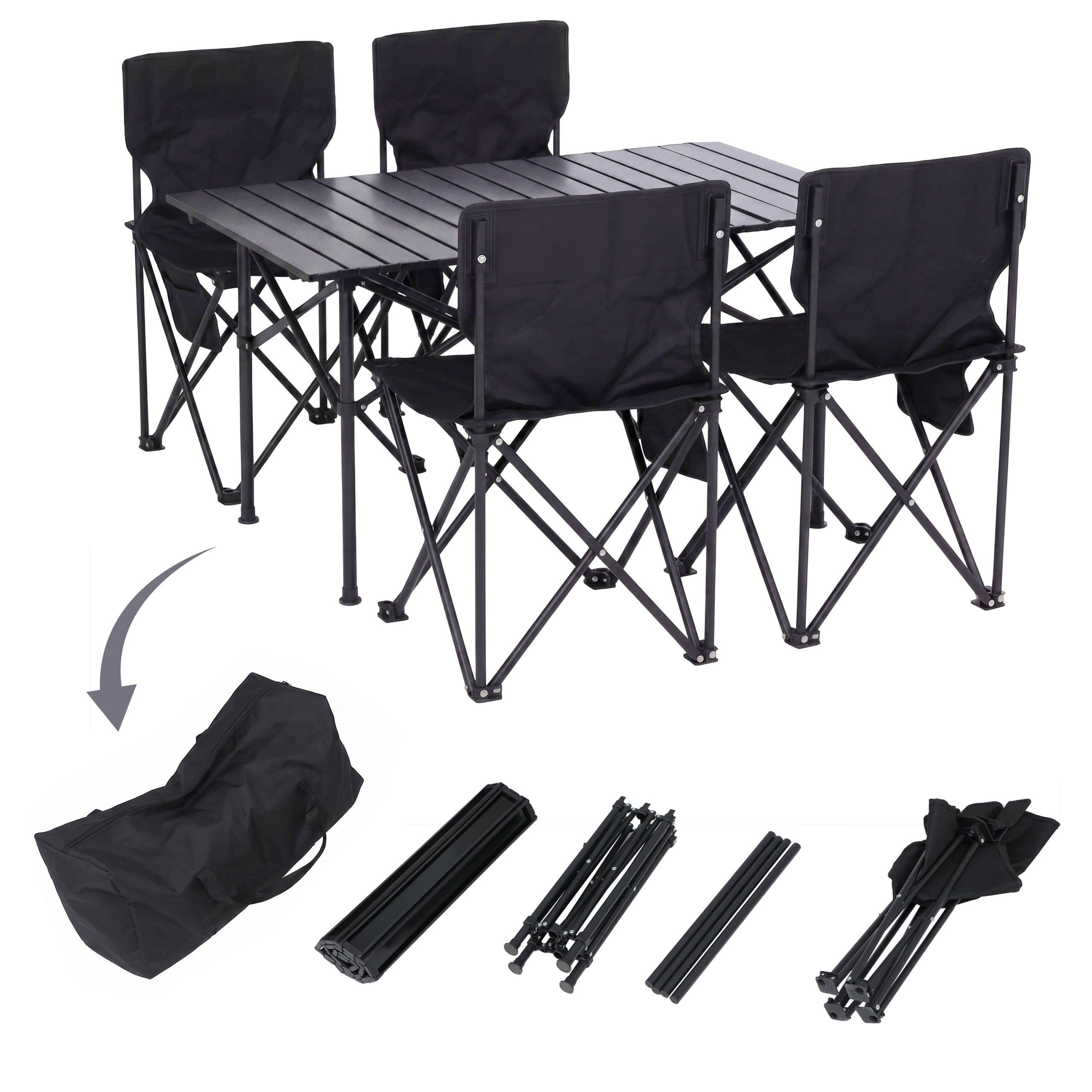 MCW Sitzgruppe MCW-Q39 5-tlg. Schwarz Klappstühle mit Tisch - Bild 2