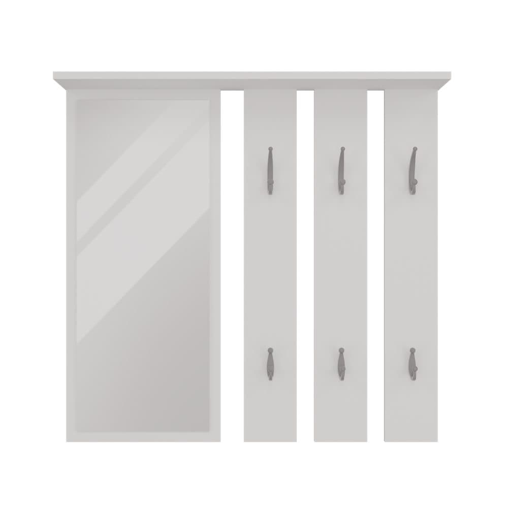 Raumhirsch Furniture Wandgarderobe mit Spiegel und Ablage Weiß - Bild 2