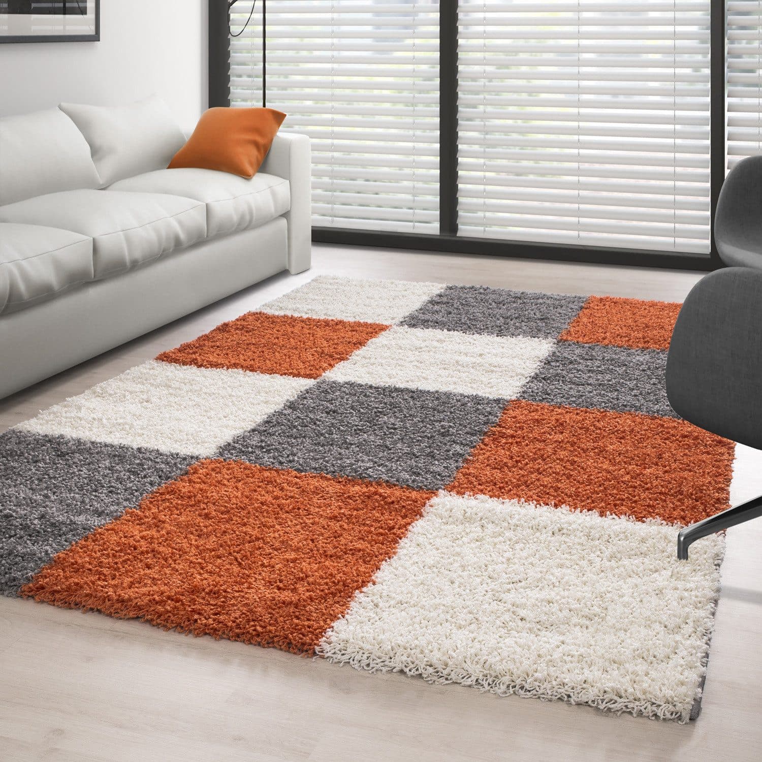 Carpettex Hochflor-Teppich Kariert Design Modern Bunt - Bild 2