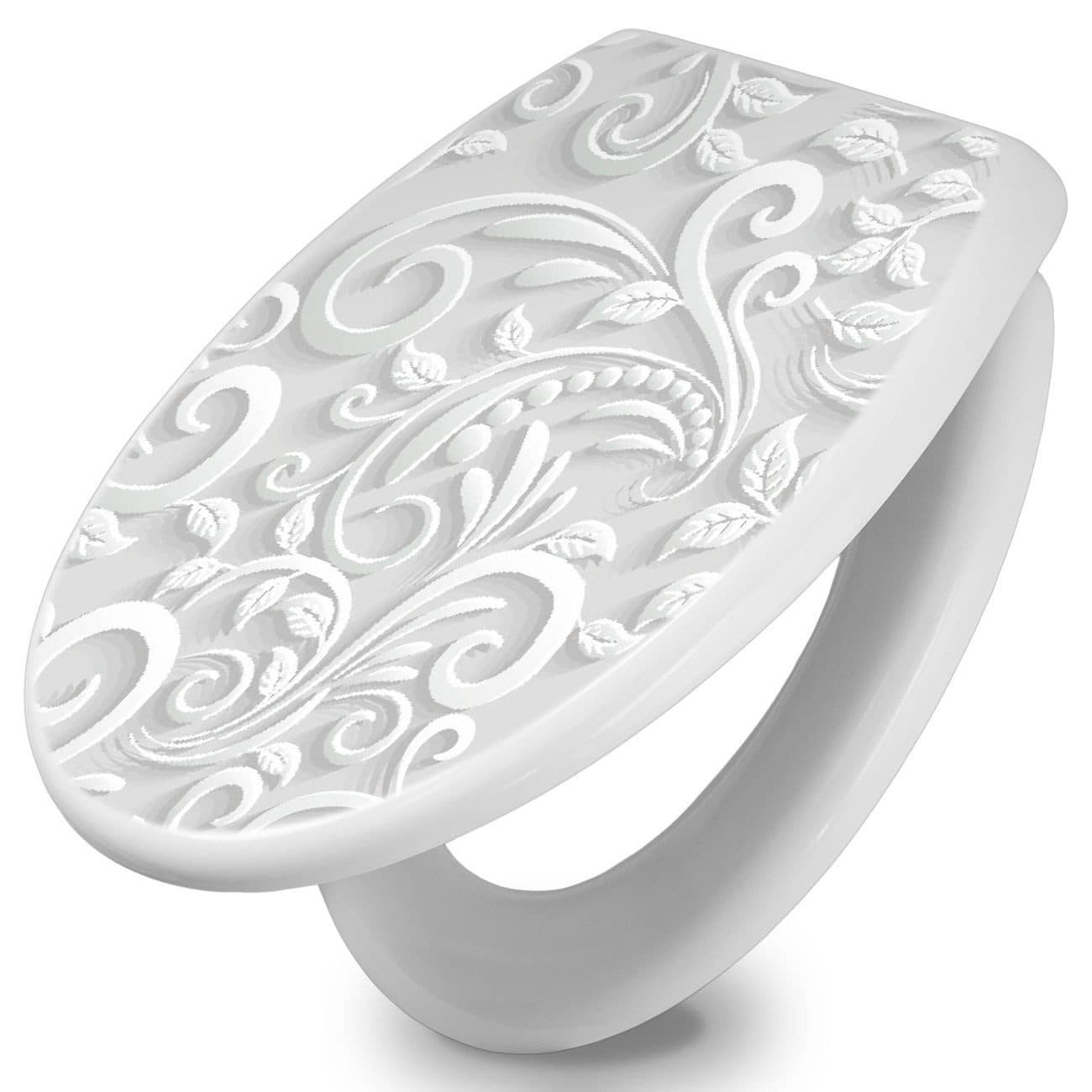 banjado WC-Sitz mit Absenkautomatik White Swirl - Bild 2