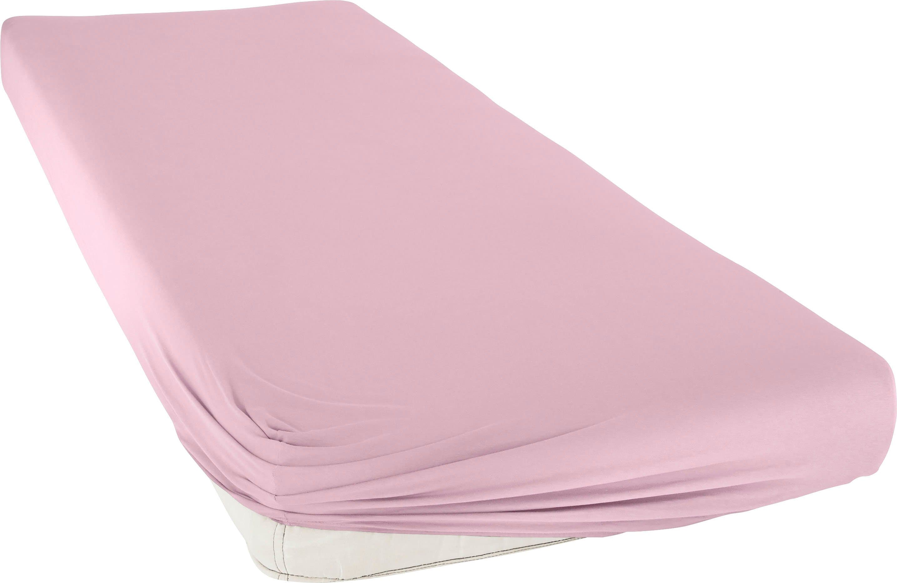 bellana Spannbettlaken Rosa Mako-Jersey 100% Baumwolle - Bild 2