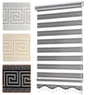 Bailena Doppelrollo mit Perlen Mäander Design Klemmfix Schwarz/Silber Bild 2