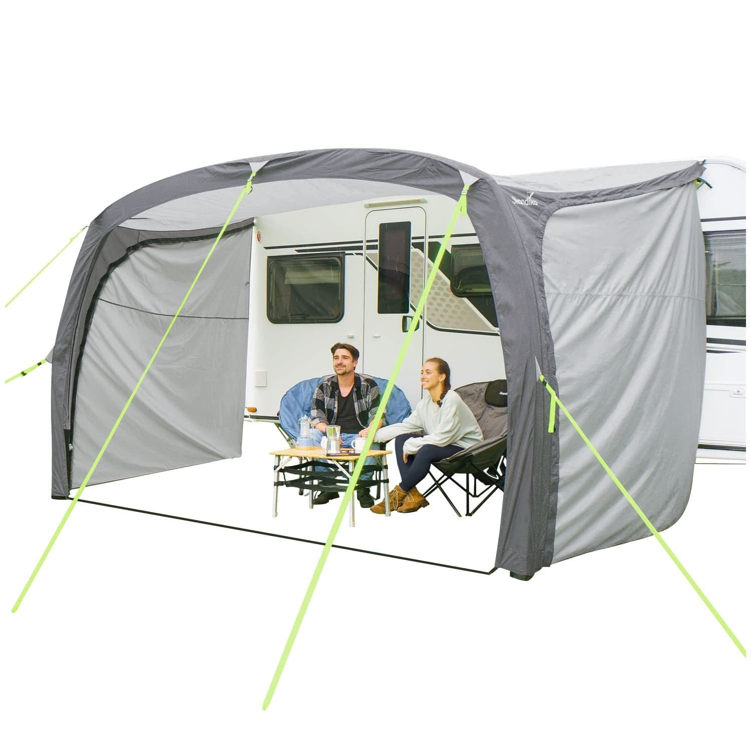 Skandika Vika Air Caravan 400 Vordach mit 2 Seitenwänden Grau - Bild 2