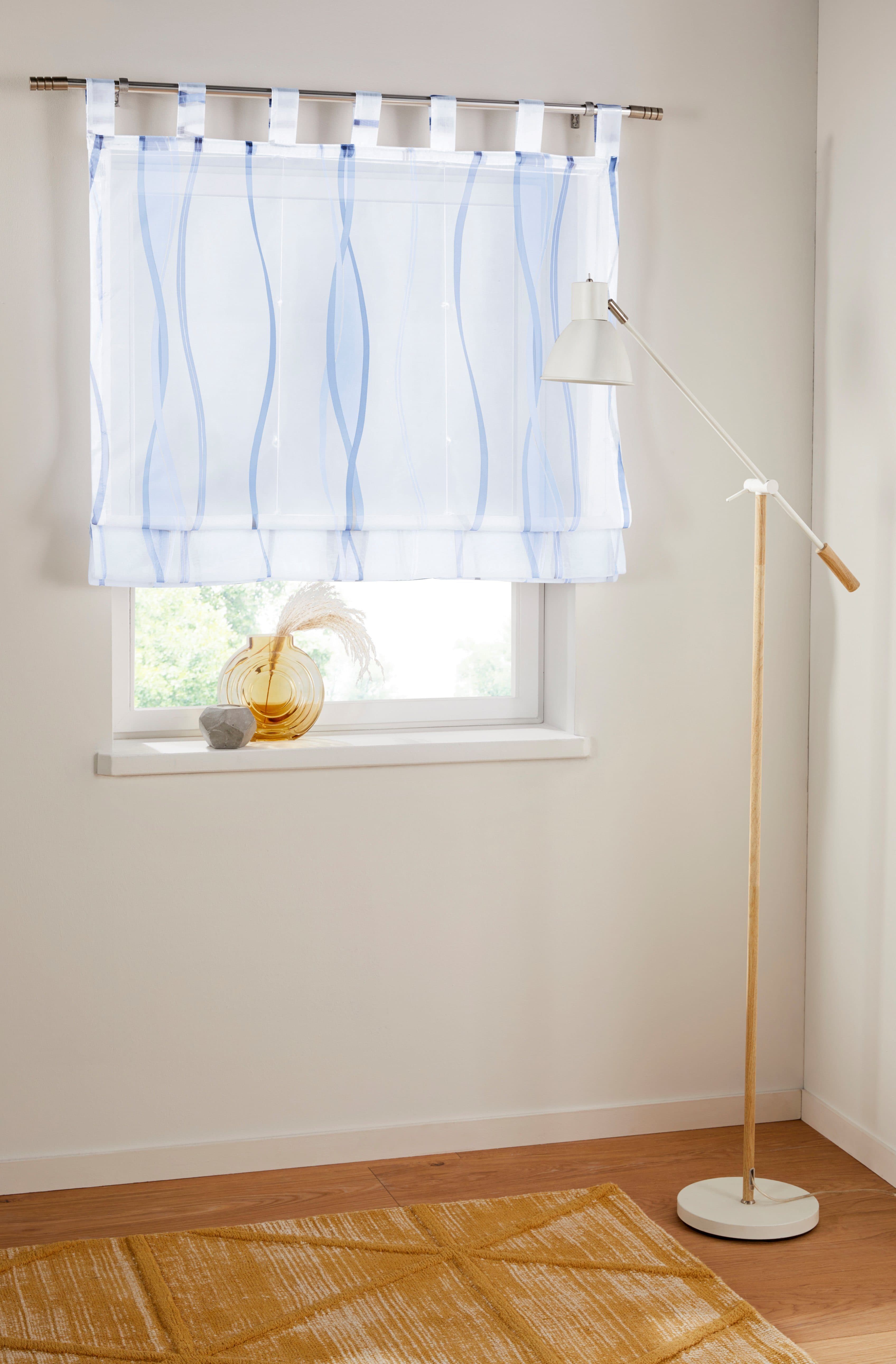 OTTO HOME Raffrollo Dimona Weiß/Blau Voile 45x140cm - Bild 2