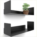 UNITURE Wandregal 2er Set Schwarz Modernes Design Bild 2