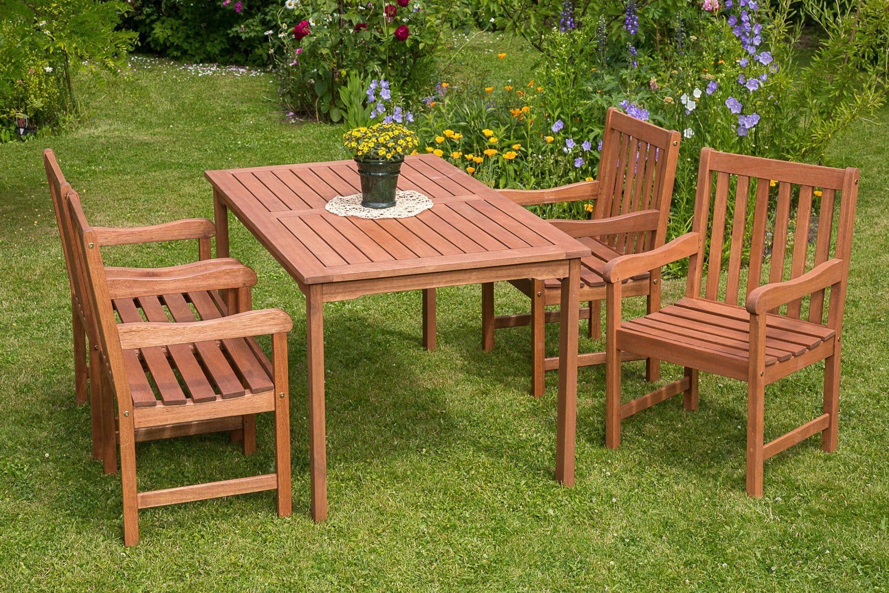 MERXX Garten-Essgruppe Santos 5-tlg. Beige Eukalyptus - Bild 2