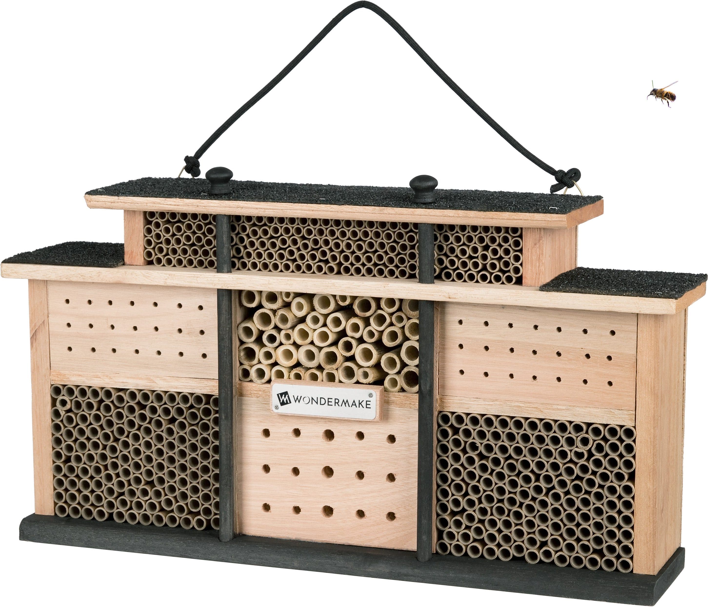WONDERMAKE Insektenhotel Holz Bienenhotel Nisthilfe groß wetterfest - Bild 2