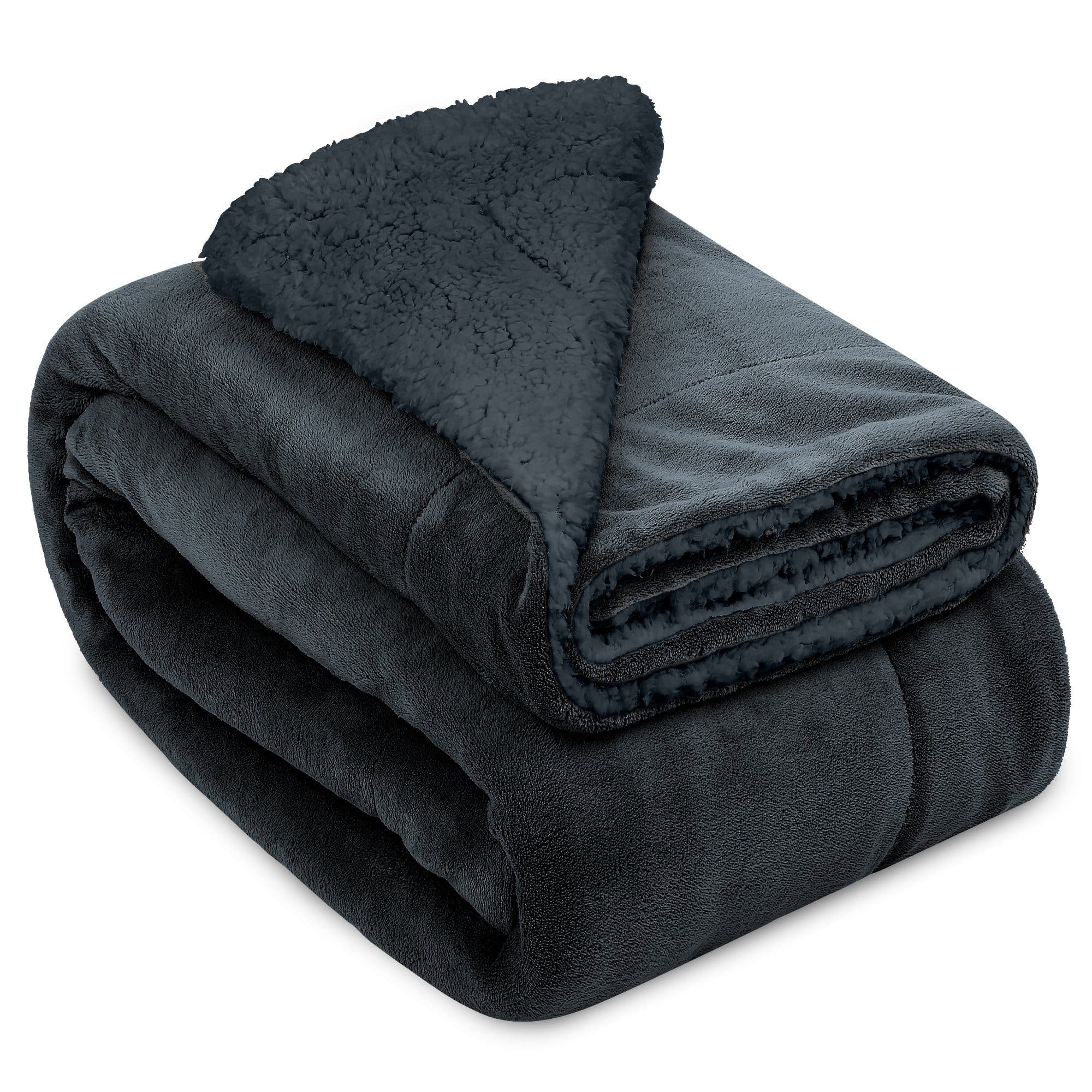 Beautissu Alina Sherpa Wohndecke Anthrazit Kuscheldecke - Bild 2