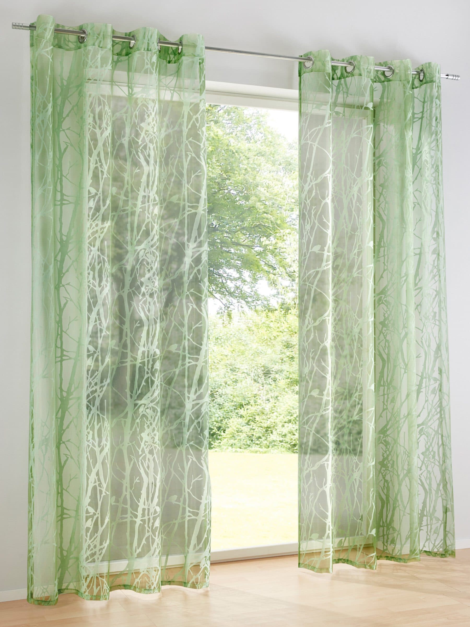 HEINE HOME Gardine Grün Transparent Ösen 140x145cm - Bild 2
