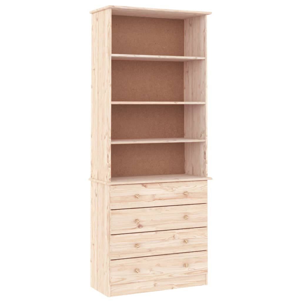 vidaXL Bücherregal ALTA mit Schubladen Massivholz Kiefer unbehandelt - Bild 2