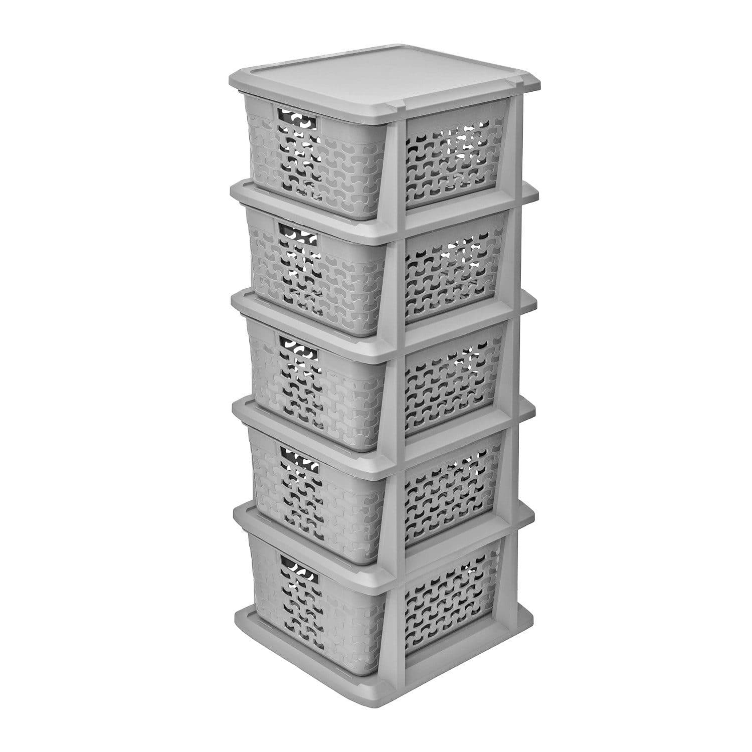 BranQ Badregal Cotton 5 ausziehbare Körbe