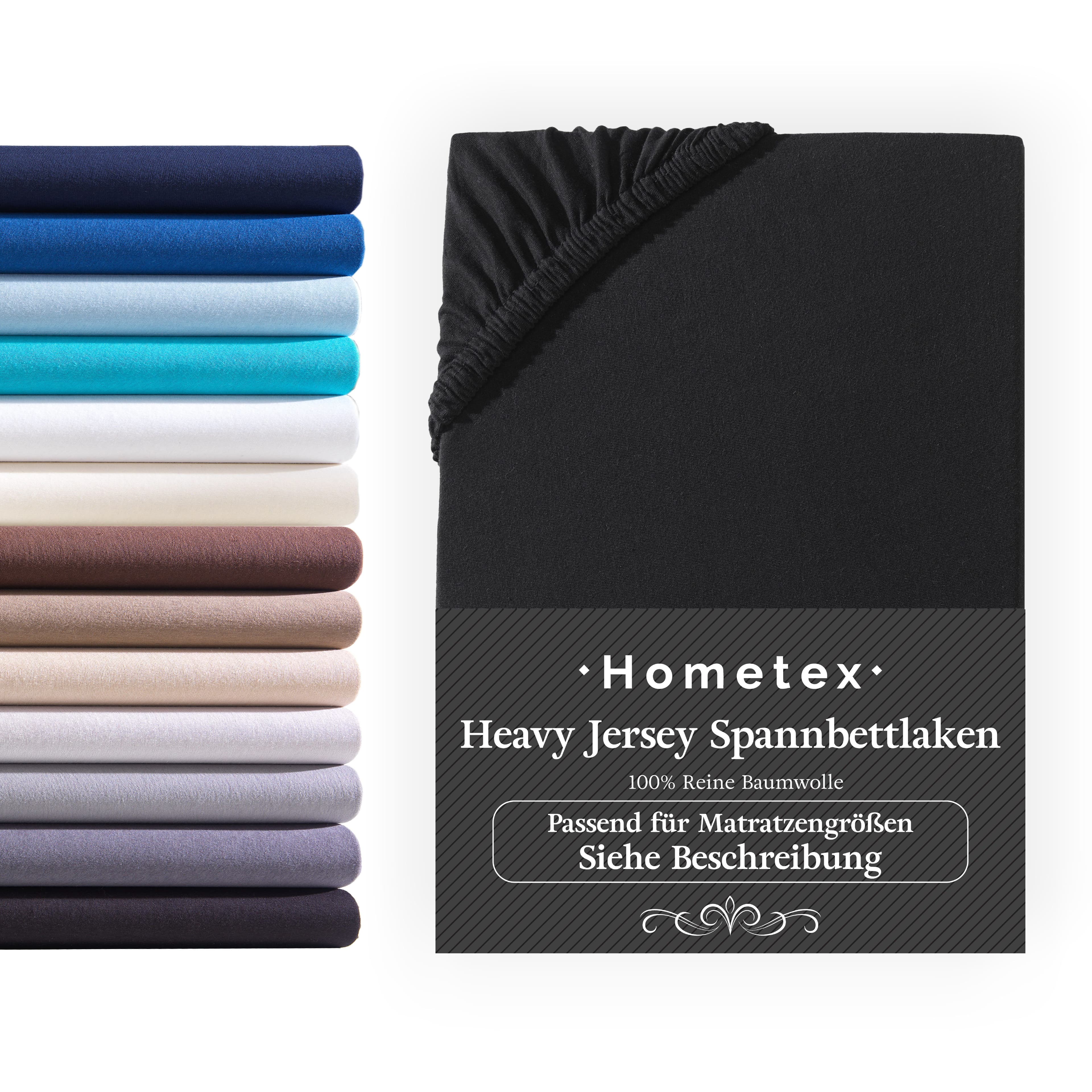 Hometex Premium Textiles Spannbettlaken Exclusive Schwarz Jersey - Bild 2