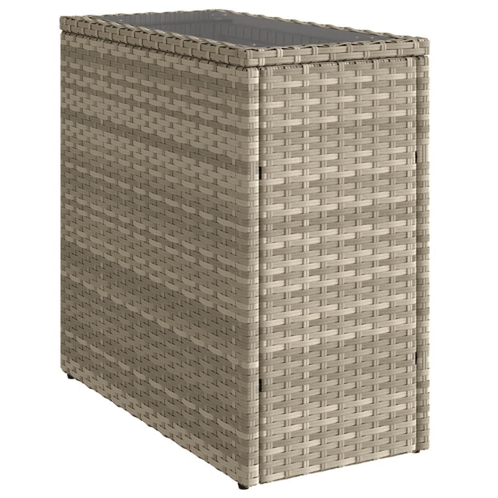 vidaXL Gartentisch Poly Rattan mit Glasplatte Grau/Schwarz - Bild 2