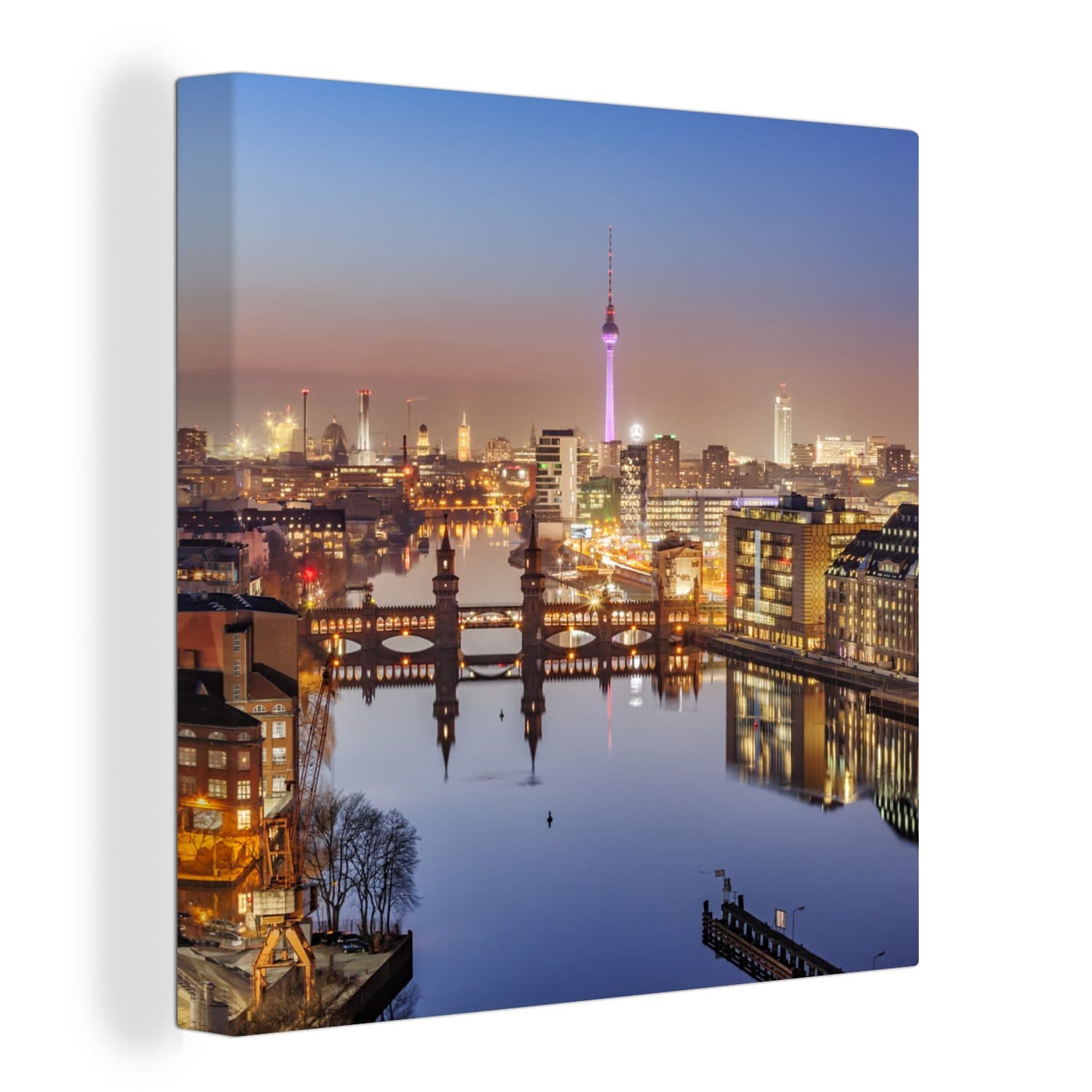 OneMillionCanvasses® Leinwandbild Berlin Dämmerung Leinwand auf Holzrahmen - Bild 2